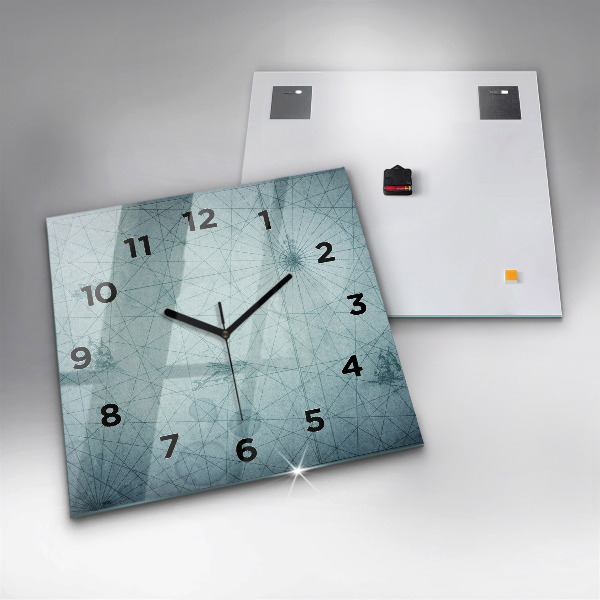 Kwadratowy zegar Vintage mapa