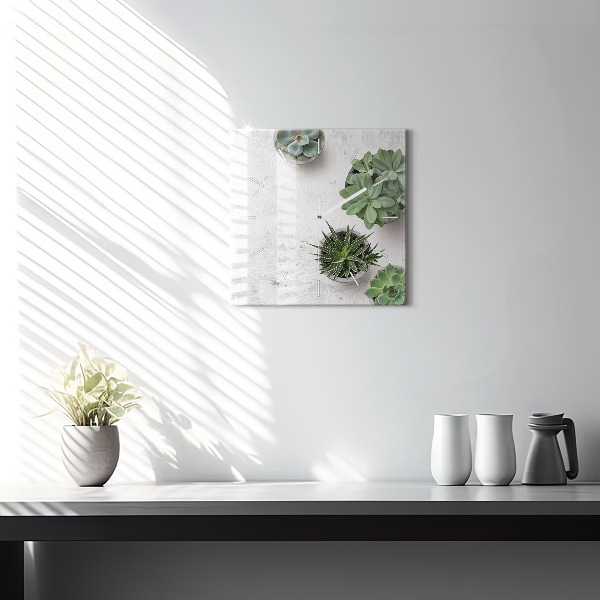 Kwadratowy zegar Rośliny dekoracyjne