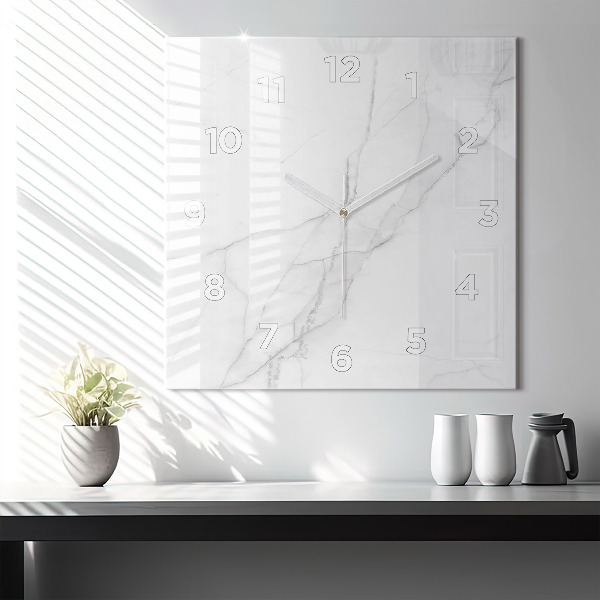 Kwadratowy zegar Dekoracyjny marmur