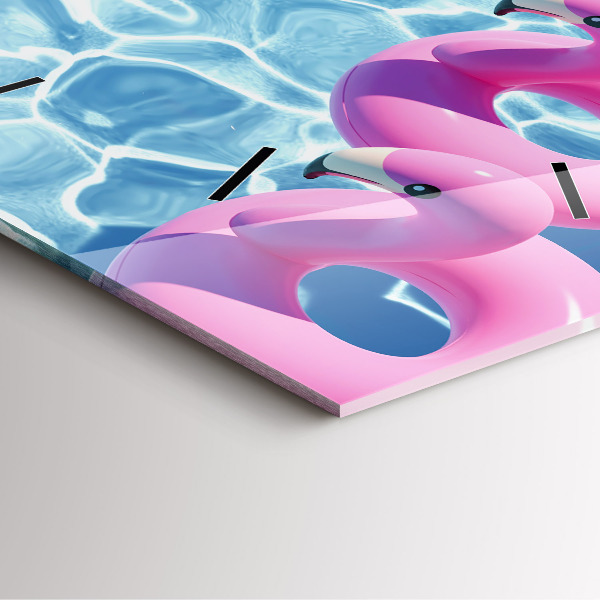 Kwadratowy zegar Dmuchawce flamingi