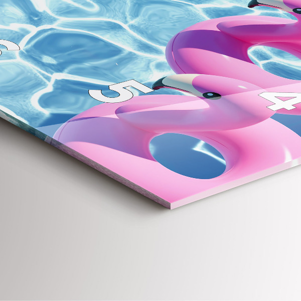 Kwadratowy zegar Dmuchawce flamingi