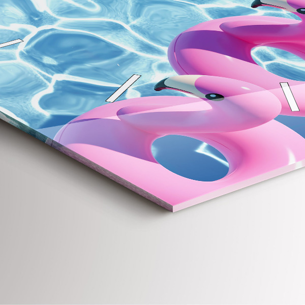 Kwadratowy zegar Dmuchawce flamingi