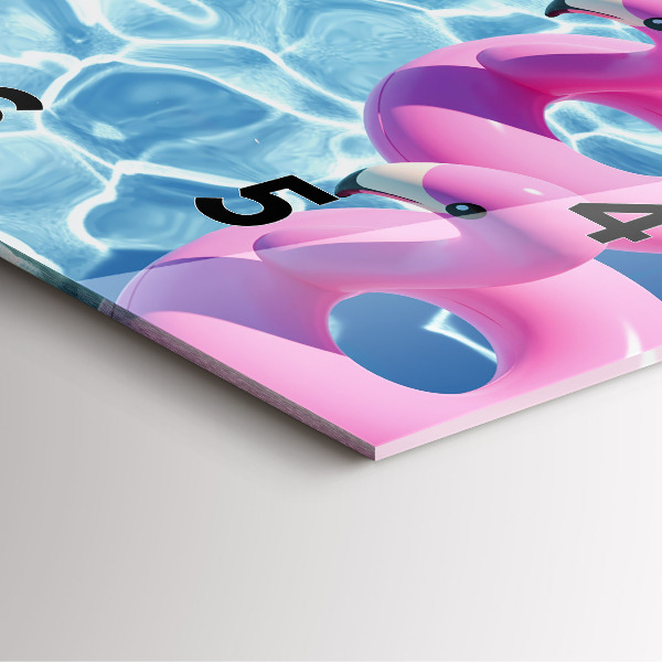 Kwadratowy zegar Dmuchawce flamingi