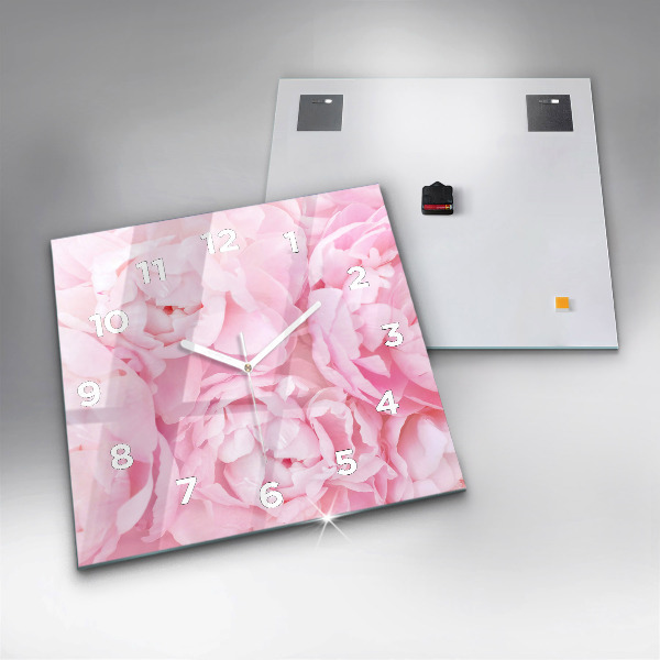 Kwadratowy zegar Kwitnące kwiaty