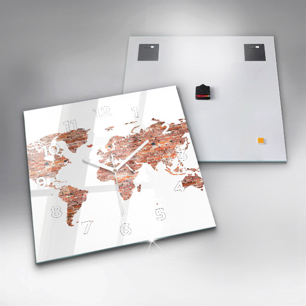 Kwadratowy zegar Stara mapa z cegły