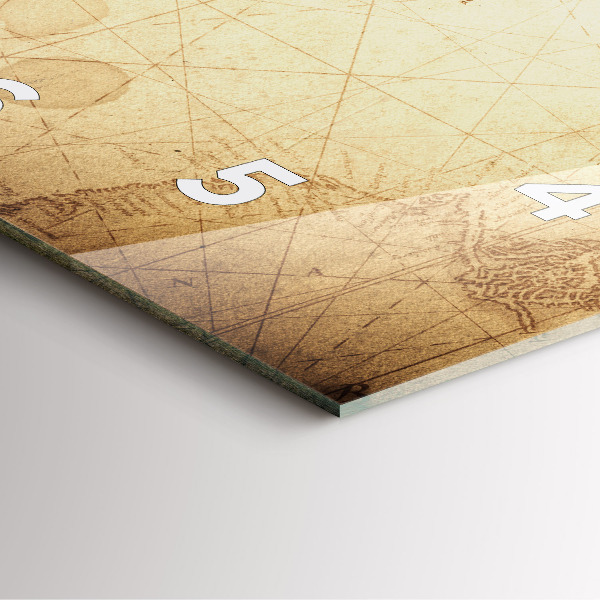 Kwadratowy zegar Stara mapa świata