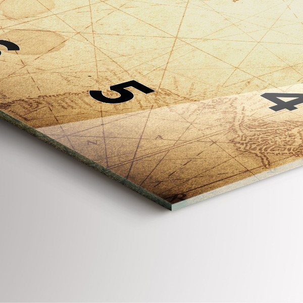 Kwadratowy zegar Stara mapa świata