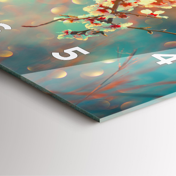 Kwadratowy zegar Wiosenne kwiaty