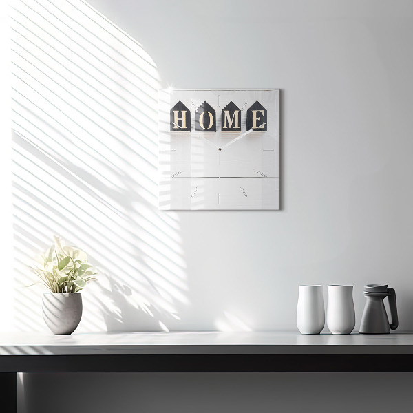 Kwadratowy zegar Napis dom