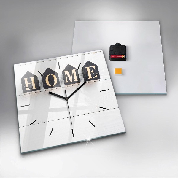Kwadratowy zegar Napis dom