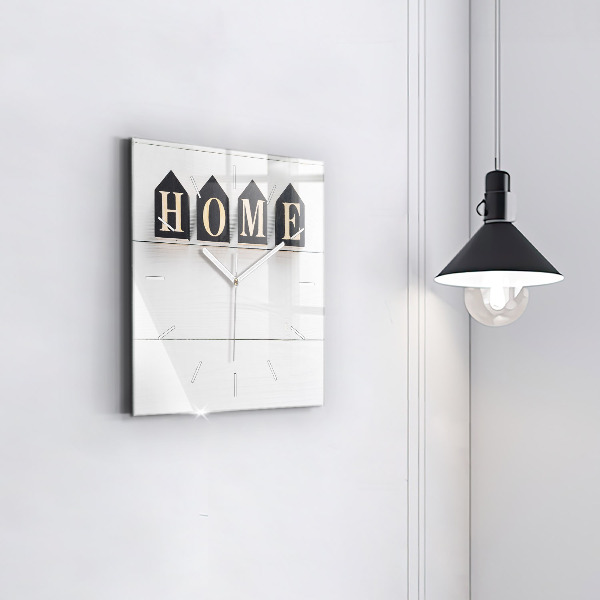 Kwadratowy zegar Napis dom