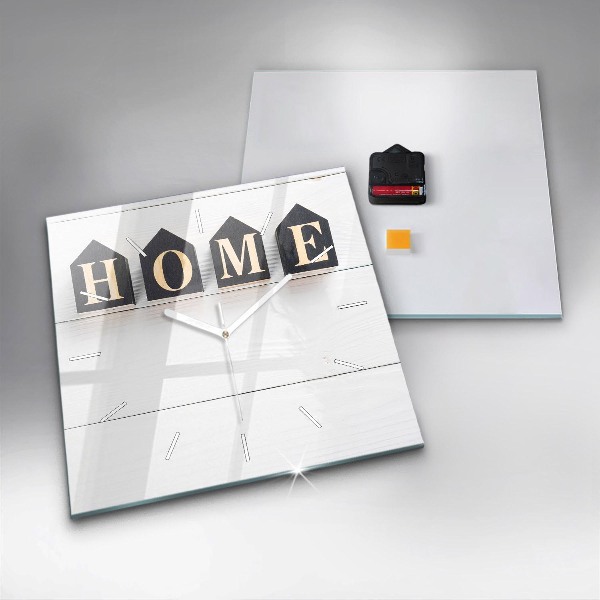 Kwadratowy zegar Napis dom