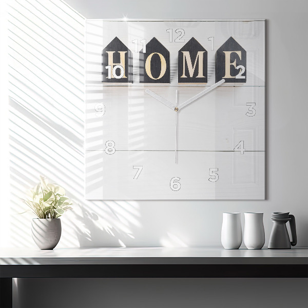 Kwadratowy zegar Napis dom