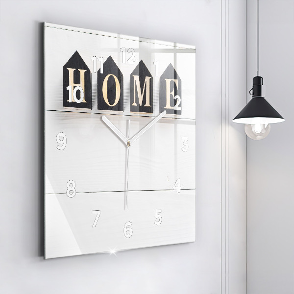 Kwadratowy zegar Napis dom