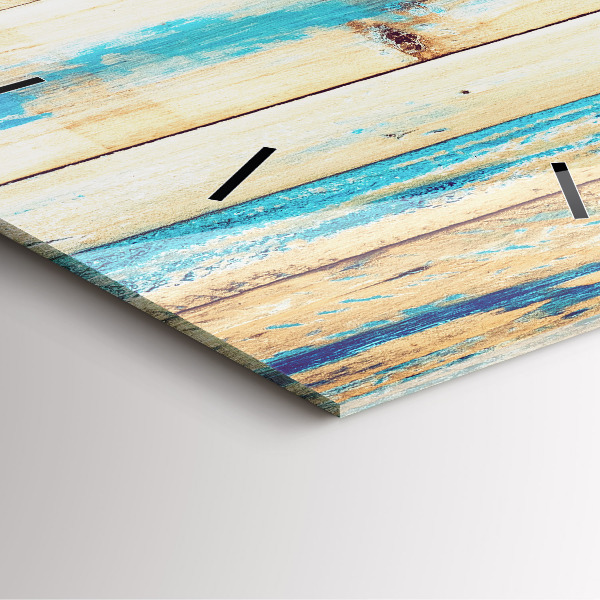 Kwadratowy zegar Porysowane drewno