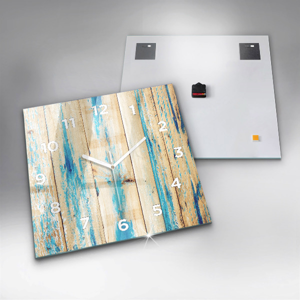 Kwadratowy zegar Porysowane drewno