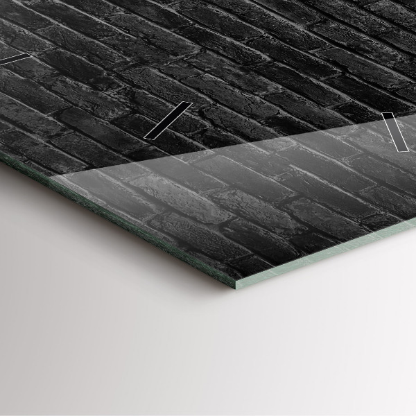 Kwadratowy zegar Ciemna ściana cegły