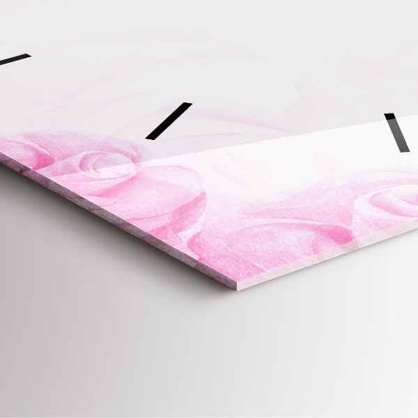 Kwadratowy zegar Róże abstrakcja