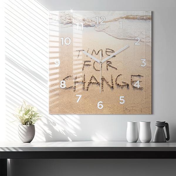 Kwadratowy zegar Cytat na plaży