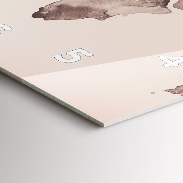 Kwadratowy zegar Akwarela mapa świata