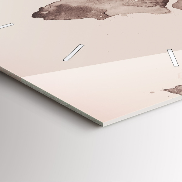 Kwadratowy zegar Akwarela mapa świata