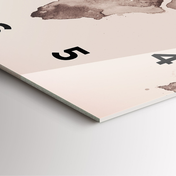 Kwadratowy zegar Akwarela mapa świata