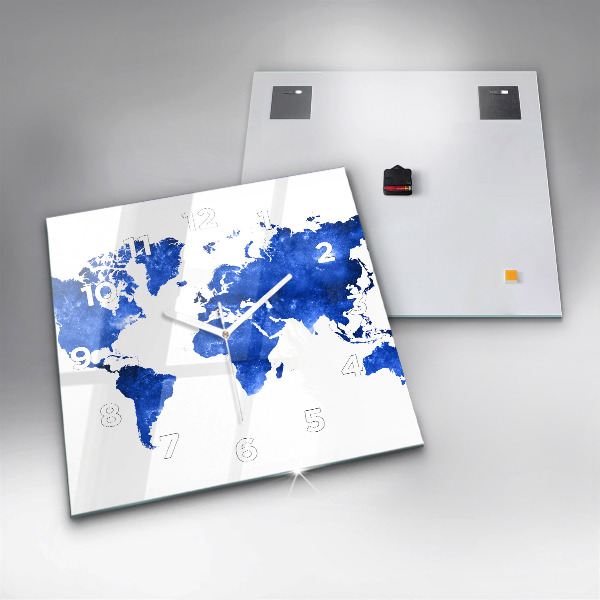 Kwadratowy zegar Mapa świata kosmiczna
