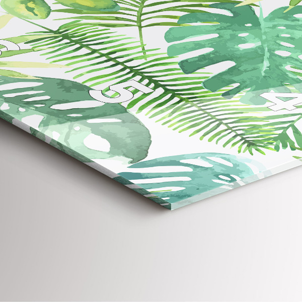 Kwadratowy zegar Zielone liście