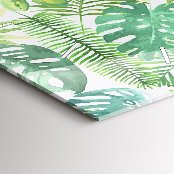 Kwadratowy zegar Zielone liście