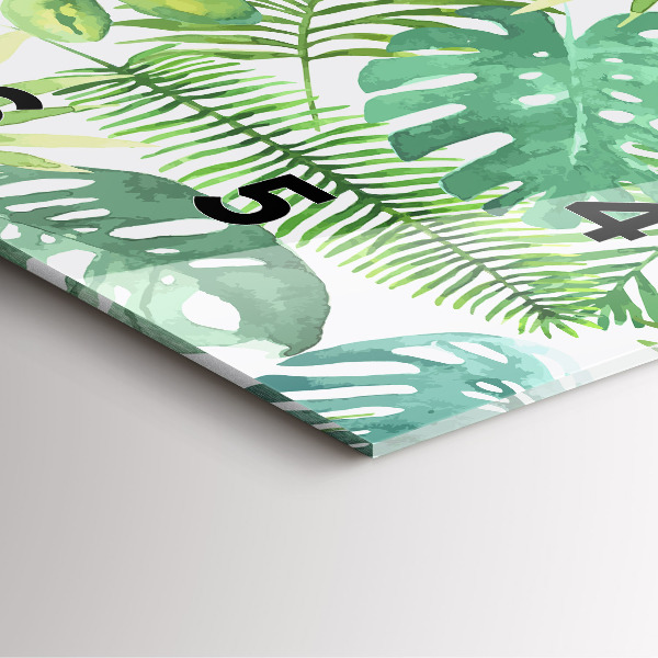 Kwadratowy zegar Zielone liście