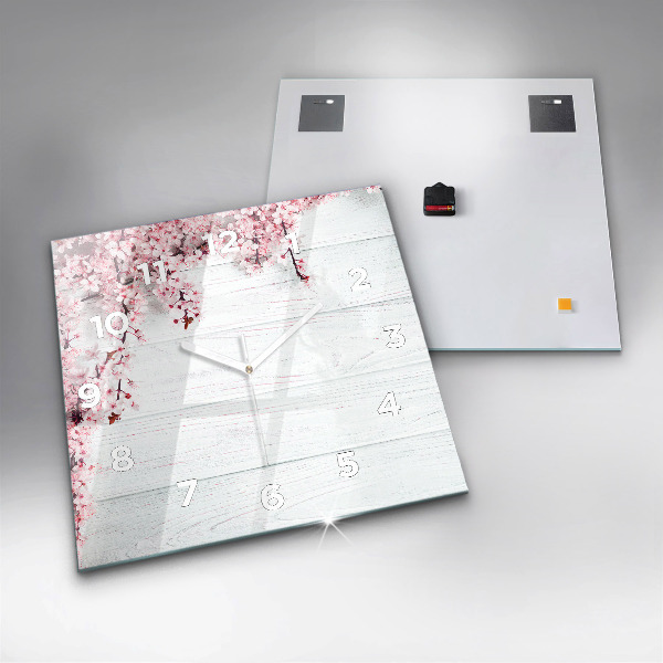 Kwadratowy zegar Wiosenne kwiaty