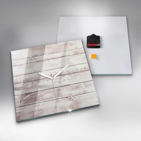 Kwadratowy zegar Jasne deski drewna