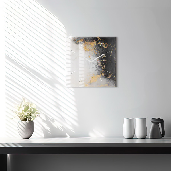 Zegar na ścianę kwadratowy Artystyczny marmur