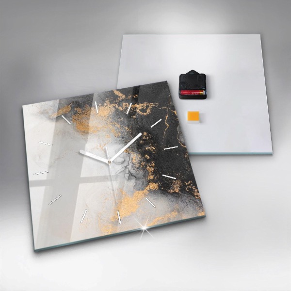 Zegar na ścianę kwadratowy Artystyczny marmur