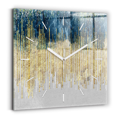 Zegar na ścianę kwadratowy Dekoracyjny wzór i złoto