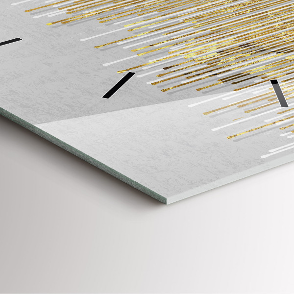 Zegar na ścianę kwadratowy Dekoracyjny wzór i złoto