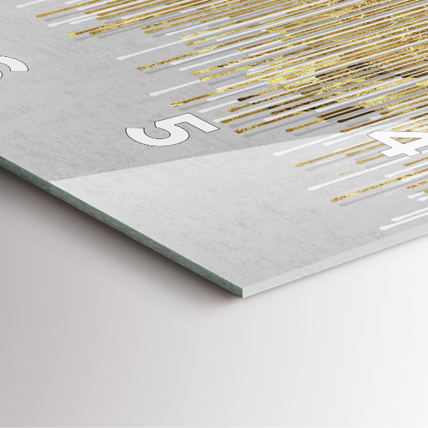 Zegar na ścianę kwadratowy Dekoracyjny wzór i złoto