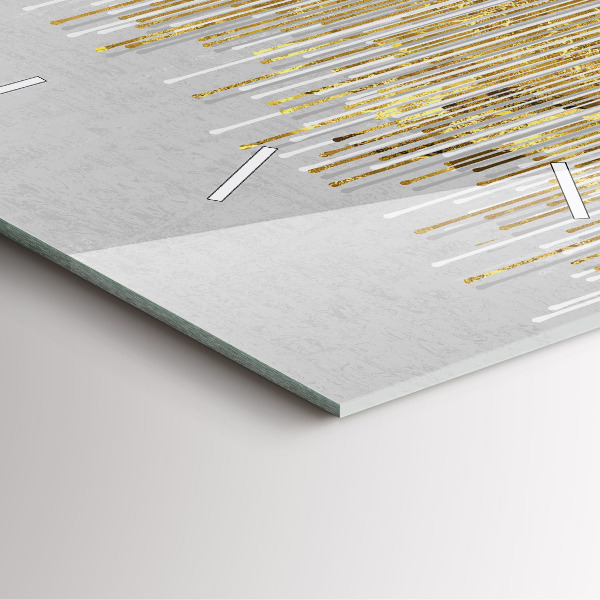 Zegar na ścianę kwadratowy Dekoracyjny wzór i złoto