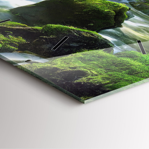 Zegar na ścianę kwadratowy Wodospad i skały