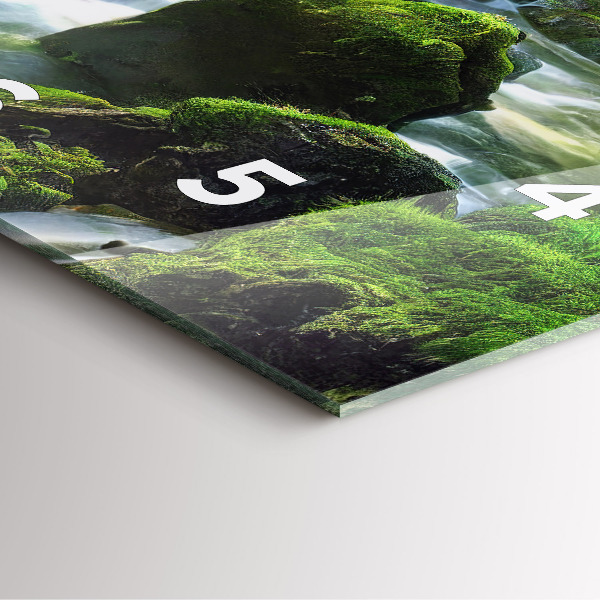 Zegar na ścianę kwadratowy Wodospad i skały