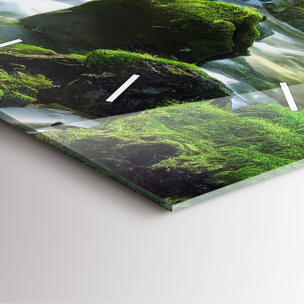 Zegar na ścianę kwadratowy Wodospad i skały