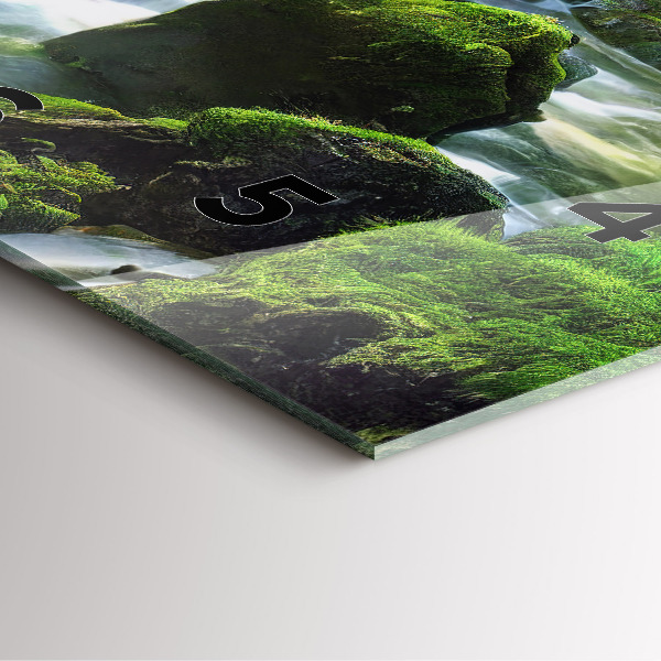 Zegar na ścianę kwadratowy Wodospad i skały