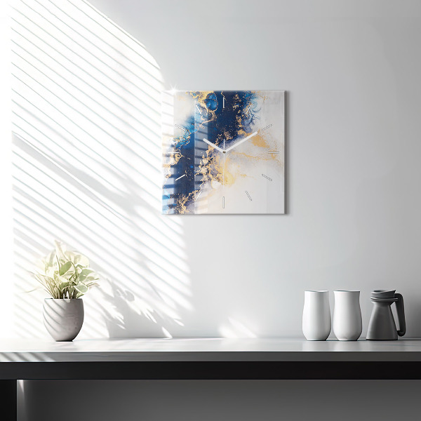 Zegar na ścianę kwadratowy Marmur wzór