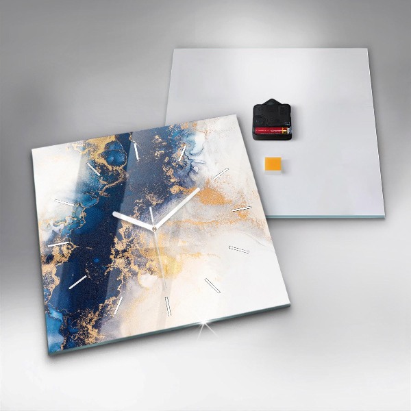 Zegar na ścianę kwadratowy Marmur wzór