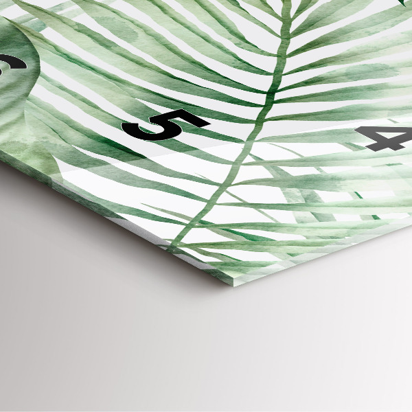 Zegar na ścianę kwadratowy Malowane liście roślin