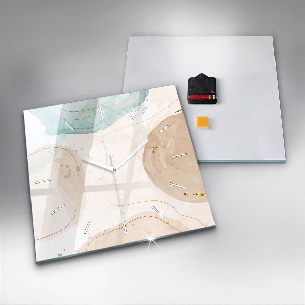 Zegar na ścianę kwadratowy Plamy akwareli