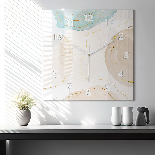Zegar na ścianę kwadratowy Plamy akwareli