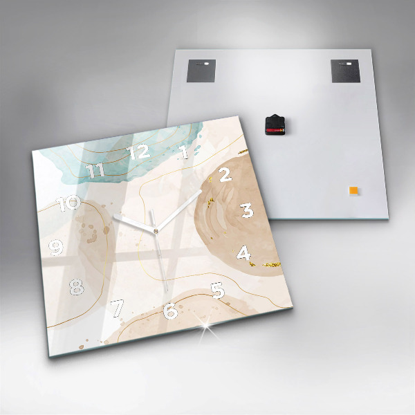 Zegar na ścianę kwadratowy Plamy akwareli