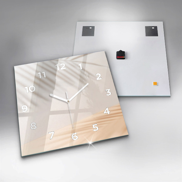 Zegar na ścianę kwadratowy Kremowa abstrakcja