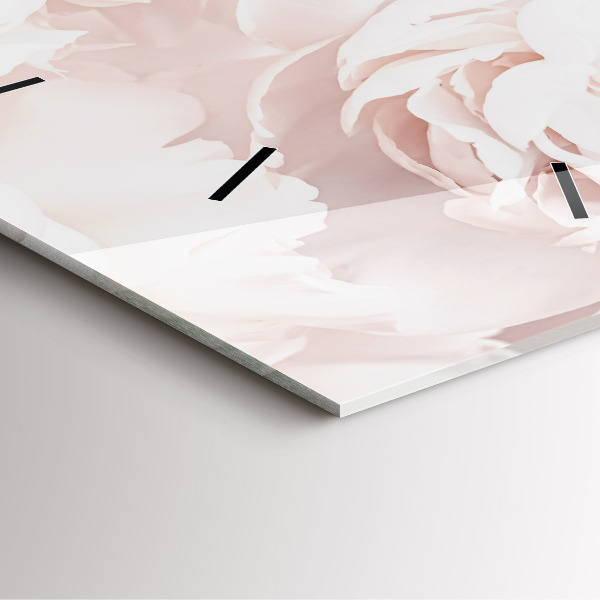 Zegar na ścianę kwadratowy Kwiaty piwonii